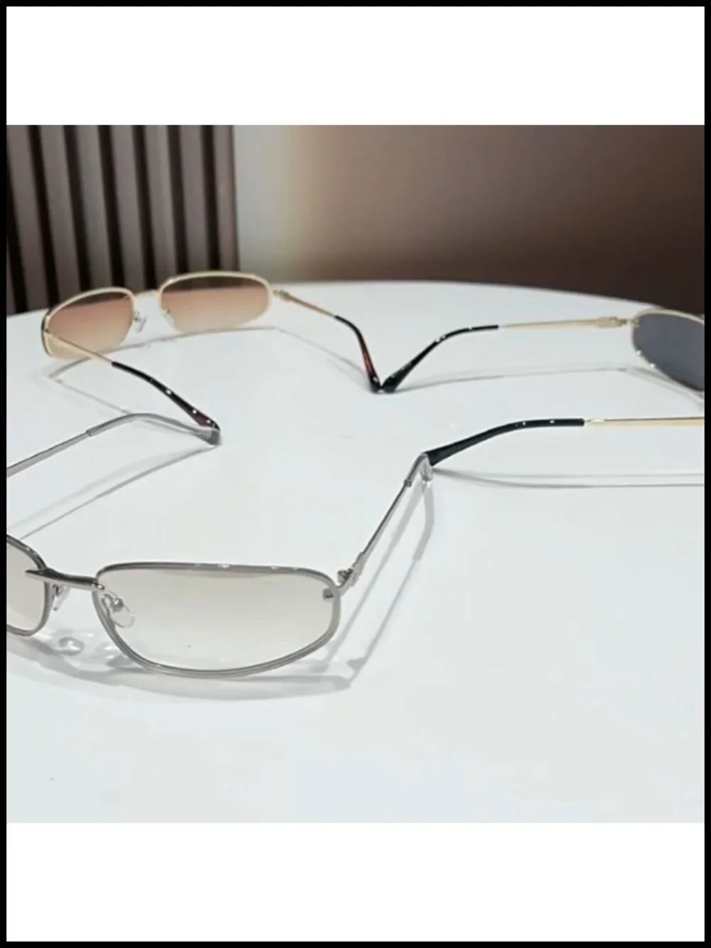 Y2K Metal Wrap Around Sunglasses UV400 Oval Retro Shades